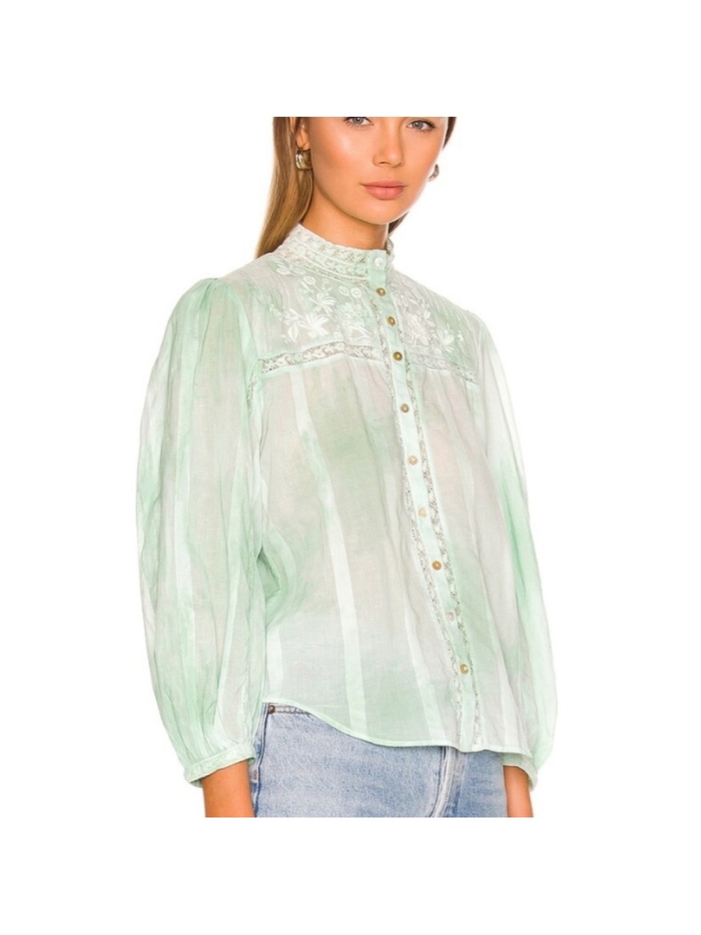 Loveshackfancy Ronda Blouse, Size Small, EUC - Picture 2 of 6
